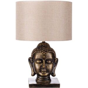BHS Lighting BHS Buddha Single Light Table Lamp In Gold Finish With Natural Shade - BHS Lighting BHS Buddha Single Light Table Lamp In Gold Finish With Natural Shade -
