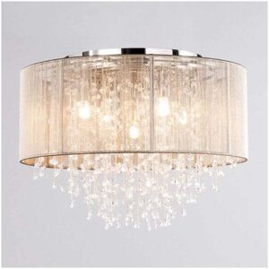BHS Lighting BHS Viola 5 Light Flush Ceiling Fitting In Polished Chrome And Champagne Finish - BHS Lighting BHS Viola 5 Light Flush Ceiling Fitting In Polished Chrome And Champagne Finish -