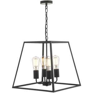 Dar Lighting Dar Academy 4 Light Ceiling Pendant in a Black Finish - Dar Lighting Dar Academy 4 Light Ceiling Pendant in a Black Finish -