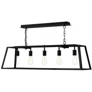Dar Lighting Dar Academy Large 5 Light Ceiling Pendant in a Black Finish with Clear Glass Diffuser - Black/Clear Dar Lighting Dar Academy Large 5 Light Ceiling Pendant in a Black Finish with Clear Glass Diffuser - Black/Clear