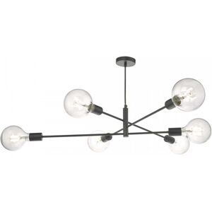 Dar Lighting Dar Alana 6 Light Ceiling Pendant in Matt Black Finish - Dar Lighting Dar Alana 6 Light Ceiling Pendant in Matt Black Finish -