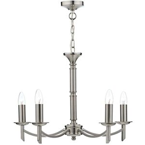 Dar Lighting Dar Ambassador 5 Light Ceiling Fitting in Satin Chrome Finish - Dar Lighting Dar Ambassador 5 Light Ceiling Fitting in Satin Chrome Finish -