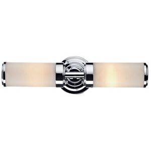 Dar Lighting Dar Century 2 Light Switched Bathroom Wall Fixture in Polished Chrome - Silver/Clear Dar Lighting Dar Century 2 Light Switched Bathroom Wall Fixture in Polished Chrome - Silver/Clear