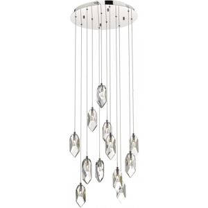 Dar Lighting Dar Crystal 12 Light Cluster Ceiling Pendant In Polished Chrome And Crystal Finish - Dar Lighting Dar Crystal 12 Light Cluster Ceiling Pendant In Polished Chrome And Crystal Finish -
