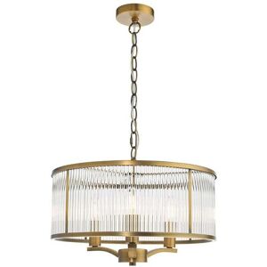 Dar Lighting Dar Evelyn 3 Light Ceiling Pendant In Antique Bronze Finish With Clear Glass - Dar Lighting Dar Evelyn 3 Light Ceiling Pendant In Antique Bronze Finish With Clear Glass -