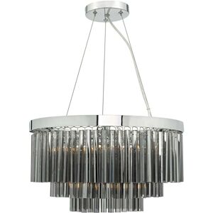 Dar Lighting Dar Giovana 5 Light Ceiling Pendant in Polished Chrome Finish with Smoked Glass - Dar Lighting Dar Giovana 5 Light Ceiling Pendant in Polished Chrome Finish with Smoked Glass -