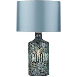 Dar Lighting GUR4223 Guru Dual Light Table Lamp - Blue Mosaic Finish Dar Lighting GUR4223 Guru Dual Light Table Lamp - Blue Mosaic Finish