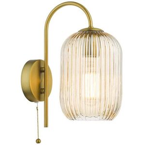 Dar Lighting Dar Idra Single Light Glass Wall Fitting In Aged Bronze Finish & Champagne Glass - Dar Lighting Dar Idra Single Light Glass Wall Fitting In Aged Bronze Finish & Champagne Glass -