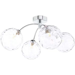Dar Lighting Dar Izzy 4 Light Semi Flush Ceiling Fitting In Polished Chrome Finish With Clear Glass - Dar Lighting Dar Izzy 4 Light Semi Flush Ceiling Fitting In Polished Chrome Finish With Clear Glass -