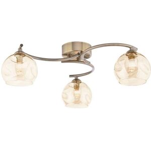 Dar Lighting Dar Nakita 3 Light Semi Flush Ceiling Fitting in Antique Brass Finish With Champagne Glass - Dar Lighting Dar Nakita 3 Light Semi Flush Ceiling Fitting in Antique Brass Finish With Champagne Glass -