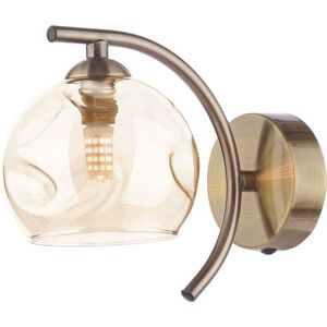 Dar Lighting Dar Nakita Single Light Wall Fitting In Antique Brass Finish With Champagne Glass - Dar Lighting Dar Nakita Single Light Wall Fitting In Antique Brass Finish With Champagne Glass -