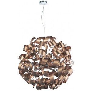 Dar Lighting Dar Rawley Large 12 Light Ceiling Pendant in a Brushed Satin Copper Finish - Silver Dar Lighting Dar Rawley Large 12 Light Ceiling Pendant in a Brushed Satin Copper Finish - Silver