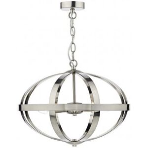 Dar Lighting Dar Symbol 3 Light Ceiling Pendant In Satin Chrome Finish - Silver Dar Lighting Dar Symbol 3 Light Ceiling Pendant In Satin Chrome Finish - Silver