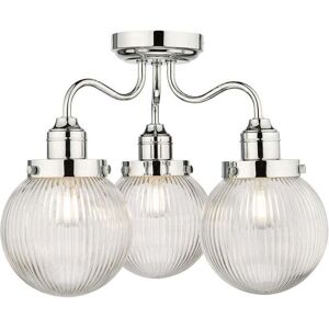 Dar Lighting Dar Tamara 3 Light Semi Flush Bathroom Ceiling Fitting In Polished Chrome With Clear Glass - Dar Lighting Dar Tamara 3 Light Semi Flush Bathroom Ceiling Fitting In Polished Chrome With Clear Glass -