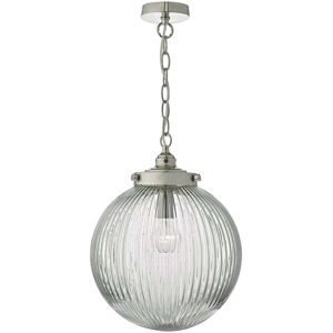 Dar Lighting Dar Tamara Single Light Ceiling Pendant in Satin Nickel Finish with Glass Shade - Dar Lighting Dar Tamara Single Light Ceiling Pendant in Satin Nickel Finish with Glass Shade -