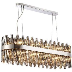 Discovery Lighting Detroit 1000 Glass Bar Ceiling Pendant Light - Polished Nickel with Smoked Glass - Discovery Lighting Detroit 1000 Glass Bar Ceiling Pendant Light - Polished Nickel with Smoked Glass -