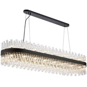 Discovery Lighting Detroit 1500 Glass Bar Ceiling Pendant Light - Satin Black with Clear Glass - Discovery Lighting Detroit 1500 Glass Bar Ceiling Pendant Light - Satin Black with Clear Glass -