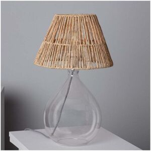 Edit Lighting Edit Aurora Single Light Clear Glass Table Lamp with Natural Rattan Shade - Edit Lighting Edit Aurora Single Light Clear Glass Table Lamp with Natural Rattan Shade -