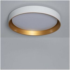 Edit Lighting Edit Broadway Round 30W LED Colour Selectable Large Flush Ceiling Light In White & Gold Finish - Edit Lighting Edit Broadway Round 30W LED Colour Selectable Large Flush Ceiling Light In White & Gold Finish -