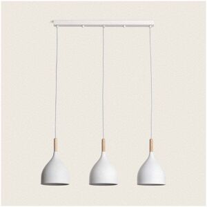 Edit Lighting Edit Karlek 3 Light Bar Ceiling Pendant In White & Wood Finish - Edit Lighting Edit Karlek 3 Light Bar Ceiling Pendant In White & Wood Finish -