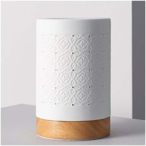 Edit Lighting Edit Kibo Single Light Ceramic Table Lamp In White & Wood Finish - Edit Lighting Edit Kibo Single Light Ceramic Table Lamp In White & Wood Finish -