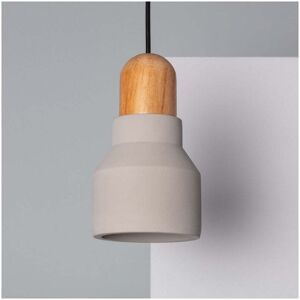 Edit Lighting Edit Luster Single Light Concrete Ceiling Pendant In Grey & Wood Finish - Edit Lighting Edit Luster Single Light Concrete Ceiling Pendant In Grey & Wood Finish -