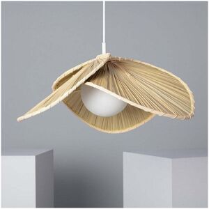 Edit Lighting Edit Majilily Single Light Ceiling Pendant Fitting in Natural Rattan Finish with Opal Diffuser - Edit Lighting Edit Majilily Single Light Ceiling Pendant Fitting in Natural Rattan Finish with Opal Diffuser -