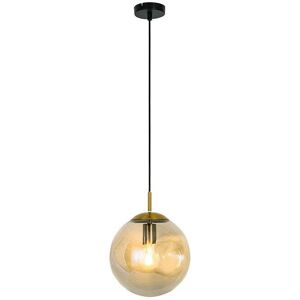 Edit Lighting Edit Oscar Single Light Ceiling Pendant in Black Finish With Amber Glass - Edit Lighting Edit Oscar Single Light Ceiling Pendant in Black Finish With Amber Glass -
