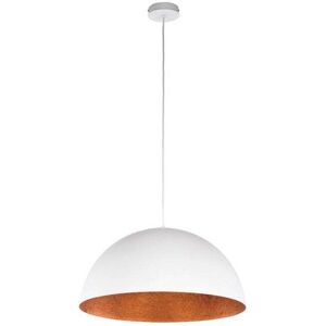 Edit Lighting Edit Rondure 500mm Single Light Ceiling Pendant Fitting in White Finish with Copper Inner - Edit Lighting Edit Rondure 500mm Single Light Ceiling Pendant Fitting in White Finish with Copper Inner -