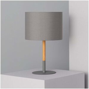 Edit Lighting Edit Silinda Single Light Metal Table Lamp In Grey & Wood Finish - Edit Lighting Edit Silinda Single Light Metal Table Lamp In Grey & Wood Finish -