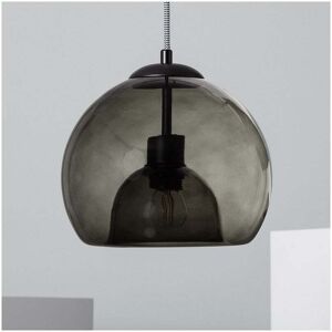 Edit Lighting Edit Vaca Single Light Glass Ceiling Pendant Fitting in Black Finish with Smoked Grey Glass Shade - Edit Lighting Edit Vaca Single Light Glass Ceiling Pendant Fitting in Black Finish with Smoked Grey Glass Shade -