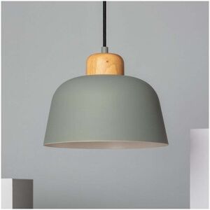 Edit Lighting Edit Wawak Single Light Ceiling Pendant Fitting in Green Finish with Wood Detail - Edit Lighting Edit Wawak Single Light Ceiling Pendant Fitting in Green Finish with Wood Detail -