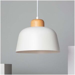 Edit Lighting Edit Wawak Single Light Ceiling Pendant In White & Wood Finish - Edit Lighting Edit Wawak Single Light Ceiling Pendant In White & Wood Finish -