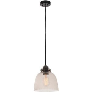 Edit Lighting Highbury Single Light Glass Ceiling Pendant in Matt Black Finish With Smoked Glass Shade - Edit Lighting Highbury Single Light Glass Ceiling Pendant in Matt Black Finish With Smoked Glass Shade -