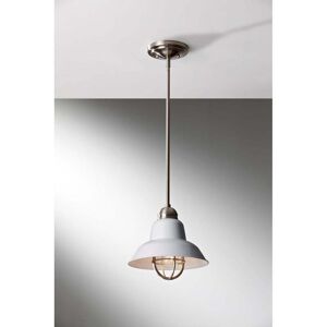 Elstead Lighting Elstead Feiss Urban Renewal Single Light Pendant in Brushed Steel with Glossy White Shade - White/Clear Elstead Lighting Elstead Feiss Urban Renewal Single Light Pendant in Brushed Steel with Glossy White Shade - White/Clear