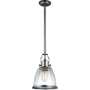 Elstead Lighting Elstead Hobson Single Light Medium Ceiling Pendant in Satin Nickel Finish Complete with Seeded Glass Shade - Elstead Lighting Elstead Hobson Single Light Medium Ceiling Pendant in Satin Nickel Finish Complete with Seeded Glass Shade -