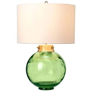 Elstead Kara Green Glass Table Lamp - Single Light, Faux Silk Shade - Table Lamp Elstead Kara Green Glass Table Lamp - Single Light, Faux Silk Shade - Table Lamp