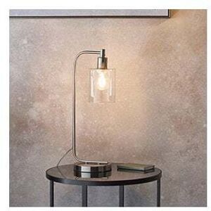Endon Toledo - 1 Light Table Lamp - Brushed Nickel & Clear Glass Endon Toledo - 1 Light Table Lamp - Brushed Nickel & Clear Glass