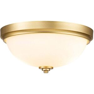 Feiss Malibu 2-Light Bathroom Ceiling Light - Brushed Brass Feiss Malibu 2-Light Bathroom Ceiling Light - Brushed Brass