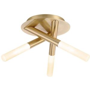 Forum Lighting Crux 3 Light Bathroom Ceiling Light Satin Brass - IP44 Forum Lighting Crux 3 Light Bathroom Ceiling Light Satin Brass - IP44