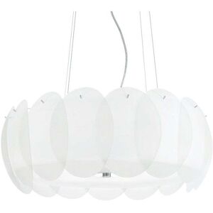 Ideal Lux Ovalino 8 Light Ceiling Pendant In Chrome Finish With White Glass - Ideal Lux Ovalino 8 Light Ceiling Pendant In Chrome Finish With White Glass -