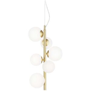 Ideal Lux Perlage 6 Light Satin Brass Pendant - Pendant Light Ideal Lux Perlage 6 Light Satin Brass Pendant - Pendant Light