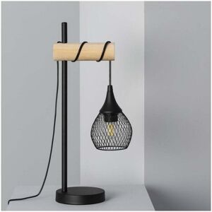 Iluzzia Monah Single Table Lamp in Black & Wood Finish - Iluzzia Monah Single Table Lamp in Black & Wood Finish -