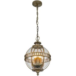 Kichler Halleron 3 Light Pendant Porch Lantern in Burnished Bronze Finish With Clear Seeded Glass - Kichler Halleron 3 Light Pendant Porch Lantern in Burnished Bronze Finish With Clear Seeded Glass -