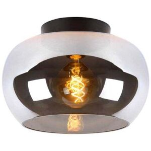 Lucide Judi Single Light Flush Ceiling Fitting With Smoked Glass Shade - Lucide Judi Single Light Flush Ceiling Fitting With Smoked Glass Shade -