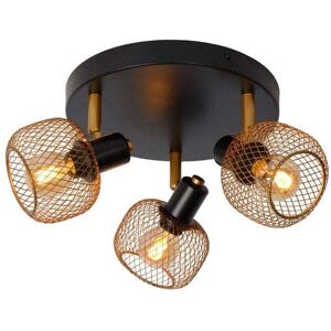 Lucide Maren 3 Light Spotlight Plate - Black & Gold - Lucide Maren 3 Light Spotlight Plate - Black & Gold -