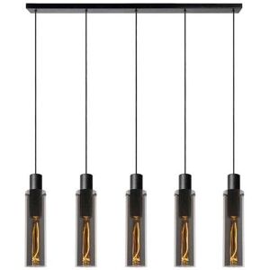 Lucide Orlando 5 Light Bar Ceiling Pendant With Smoked Glass Shades - Lucide Orlando 5 Light Bar Ceiling Pendant With Smoked Glass Shades -