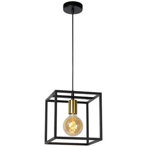 Lucide Ruben Single Light Ceiling Pendant In Black & Gold Finish - Lucide Ruben Single Light Ceiling Pendant In Black & Gold Finish -