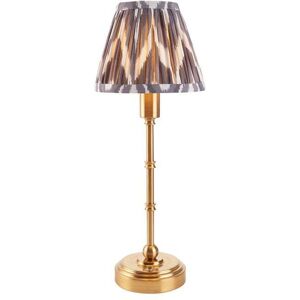 Luxia Ashurst 395 LED USB Rechargeable Touch Table Lamp - Brushed Brass with Grey Shade - Luxia Ashurst 395 LED USB Rechargeable Touch Table Lamp - Brushed Brass with Grey Shade -