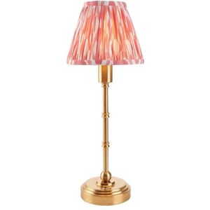 Luxia Ashurst LED USB Rechargeable Touch Table Lamp - Brushed Brass with Pink Shade - Luxia Ashurst LED USB Rechargeable Touch Table Lamp - Brushed Brass with Pink Shade -